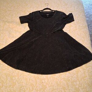 Women's Torrid skater mini dress, Size 1, Acid-Washed Grey.